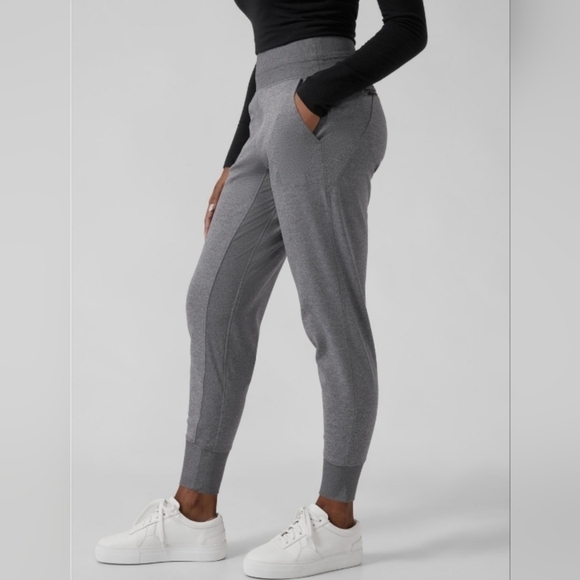 ATHLETA Venice mid rise grey joggers sz L - Picture 1 of 9